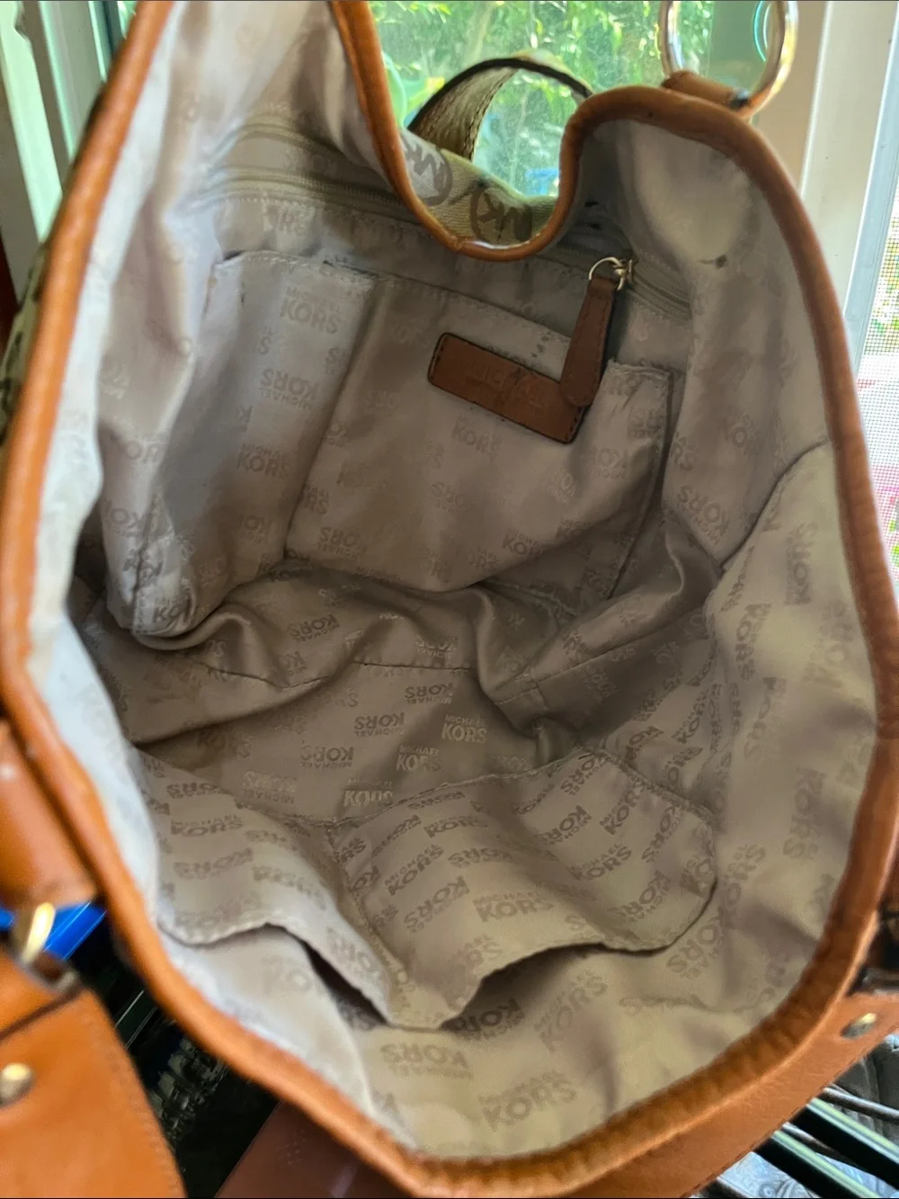 Michael Kors Tan Brown Signature Logo Shoulder Bag